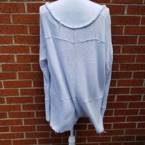 Free People Oversize, soft waffke weave fringe top